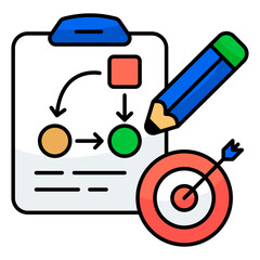 Conceptual flat design icon of hierarchy