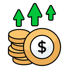 Premium download icon of dollar value increase 