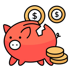 Modern design icon of piggy bank