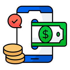 A unique design icon of mobile money withdrawal 