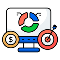 Unique design icon of online data analytics 
