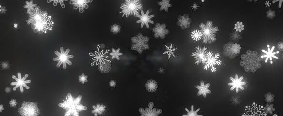 Snowflakes - Abstract Gold Star Falling Soft Focus Background, 3D rendering.