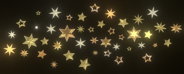 Celestial Extravaganza: 3D Illustration Captures the Beauty of Falling Stars