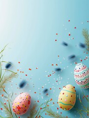 easter day Poster design, realistic, HD, copy space - generative ai