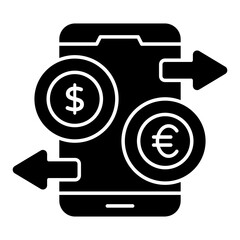An editable design icon of currency exchange