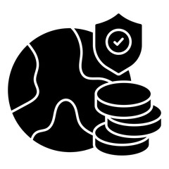 An editable design icon of global money