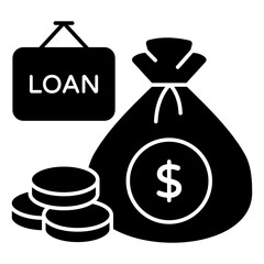 Editable design icon of loan