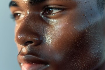 High-Resolution Close-Up Celebrating Perfect Skin Care for Men