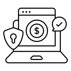 Dollar on webpage, concept of online money icon