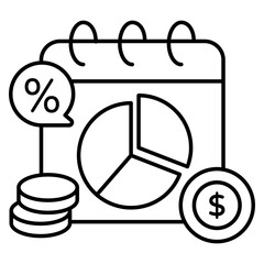 Icon of money with calendar, flat design of payment day