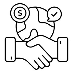 An icon design of global deal