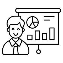 Premium download icon of business presentation