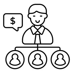 A modern design icon of user network