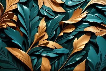 Luxurious Abstract Texture Leafy Background , created by ai generated