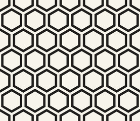 Vector seamless pattern. Repeating geometric elements. Stylish monochrome background design.