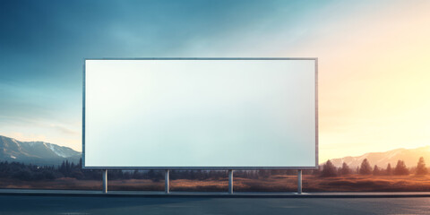 Fototapeta premium White billboard mockup with withe space for text