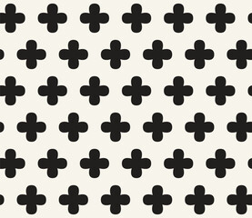 Vector seamless pattern. Repeating geometric elements. Stylish monochrome background design.