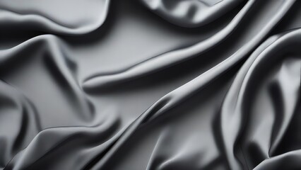 Obraz premium A black satin texture that is a panoramic background of black colored black fabric silk with a beautiful and natural blurred pattern