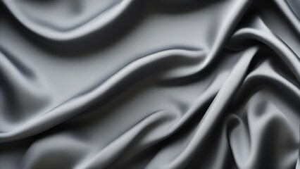 Obraz premium A black satin texture that is a panoramic background of black colored black fabric silk with a beautiful and natural blurred pattern