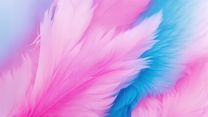 Stylish Pink and Blue Soft Feathers Background