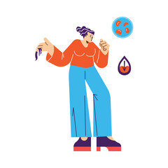 Anemia symptoms medical poster, hair loss and nail changes, pale skin symptoms of the anemia disease vector infographics