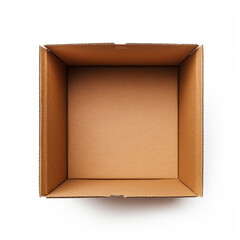 Open cardboard box mockup,Realistic brown carton 