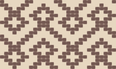 Ikat embroidery on a brown background. geometric crochet and knitting patterns are traditional. Aztec-style. design for texture, fabric, clothing, wrapping, decoration, rugs, carpet, bag