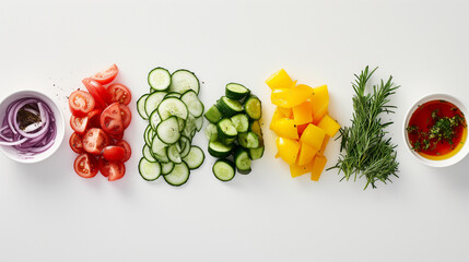 Prepping Fresh Ingredients for Classic Greek Salad