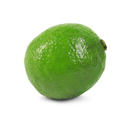 One fresh ripe lime isolated on white