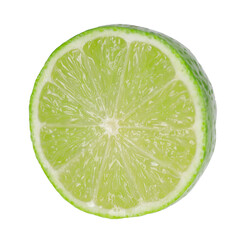 Half of fresh lime isolated on white