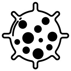Virus glyph and line vector illustration