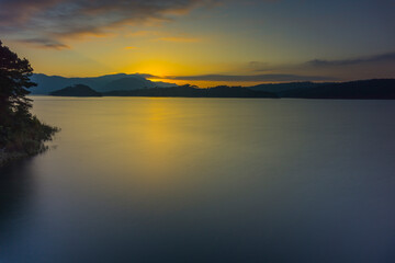 sunset over Umiam Lake Meghalaya SHillong