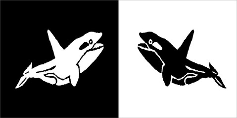 Illustration vector graphics of whale icon