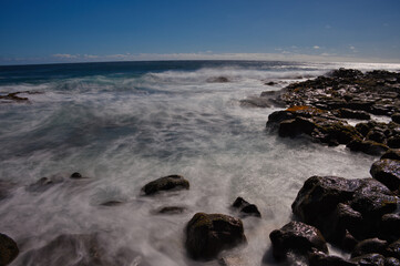 beach and wave in hawaii