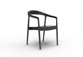 Fototapeta premium metal chair angle view with shadow 3d render