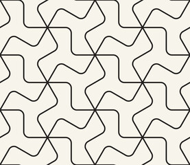 Vector seamless pattern. Repeating geometric elements. Stylish monochrome background design.
