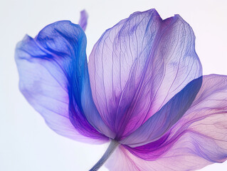 Background with blue and purple flower petals, macro detail
