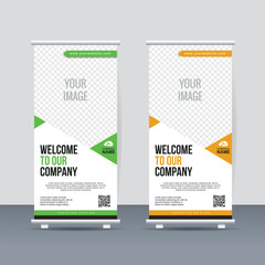 Business Roll up banner vertical template design for brochure business flyer infographics modern