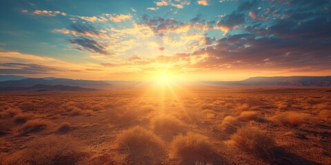 sunset in the desert Generative AI