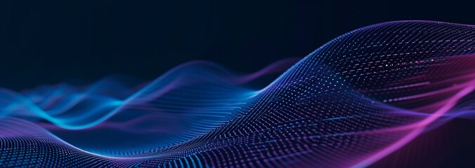 Fototapeta premium modern and futuristic horizontal blue abstract wave background, data pixel, code, web technology, Data Flow and Coding Patterns, Information Connection. Equalizer, music, frequency, hertz, hd