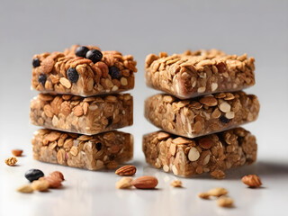 Set with different delicious granola