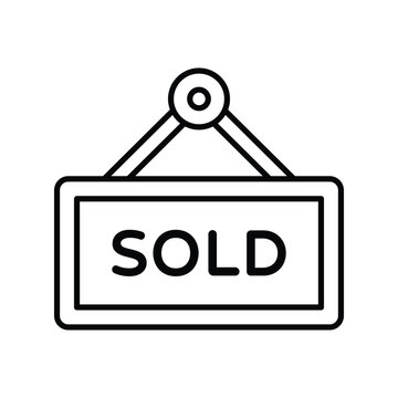Sold icon vector stock illustration