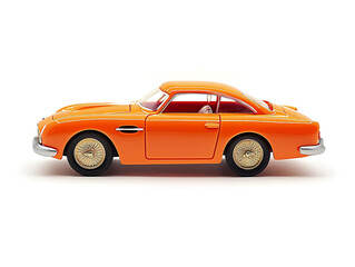 Obraz premium Modern car alike kid toy isolated on white background. Studio photography. 