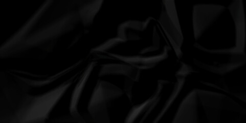 Fototapeta premium Dark black paper crumpled texture. black fabric crushed textured crumpled. Black wrinkly backdrop paper background. panorama grunge wrinkly paper texture background, crumpled pattern texture.
