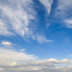 Fototapeta na wymiar Blue skies and light cumulus clouds.
