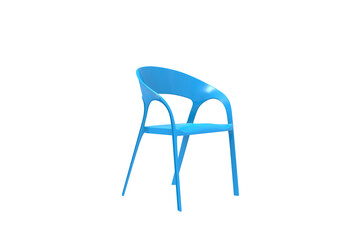 plastic chair angle view without shadow 3d render