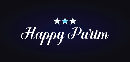 Happy Purim Stylish Text illustration Design