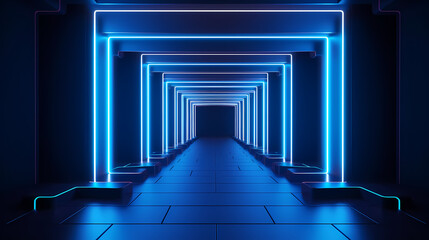 Fototapeta premium 3D space, light shining from above, empty room