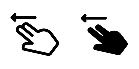 Editable two fingers swipe left vector icon. Part of a big icon set family. Perfect for web and app interfaces, presentations, infographics, etc