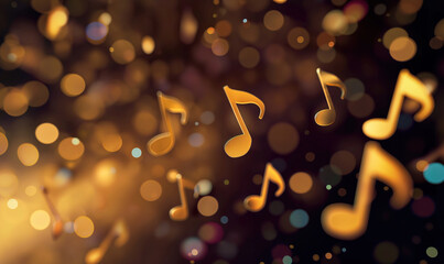 Musical notes bokeh background